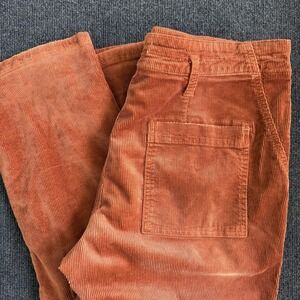 Pilcro The Wanderer Corduroy Pants Womens 30 Orange Carpenter Straight Leg Work